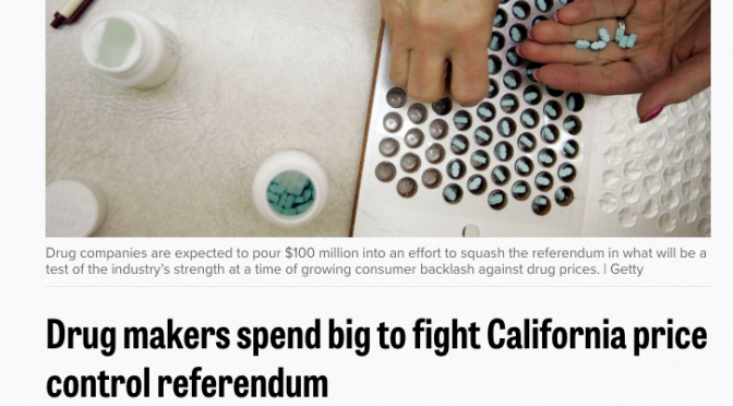 Drug makers spend big to fight California price control referendum
